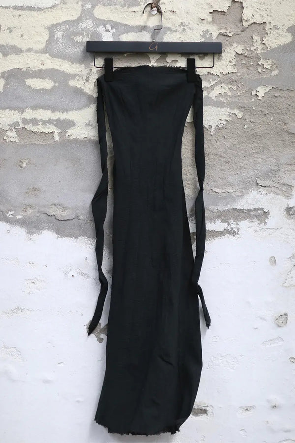 Marc Le Bihan 21915 Silk Shrinkage Stretch One-Piece Dress Collection French High-Level Handmade MLB-21939-HEI Black PMLB4
